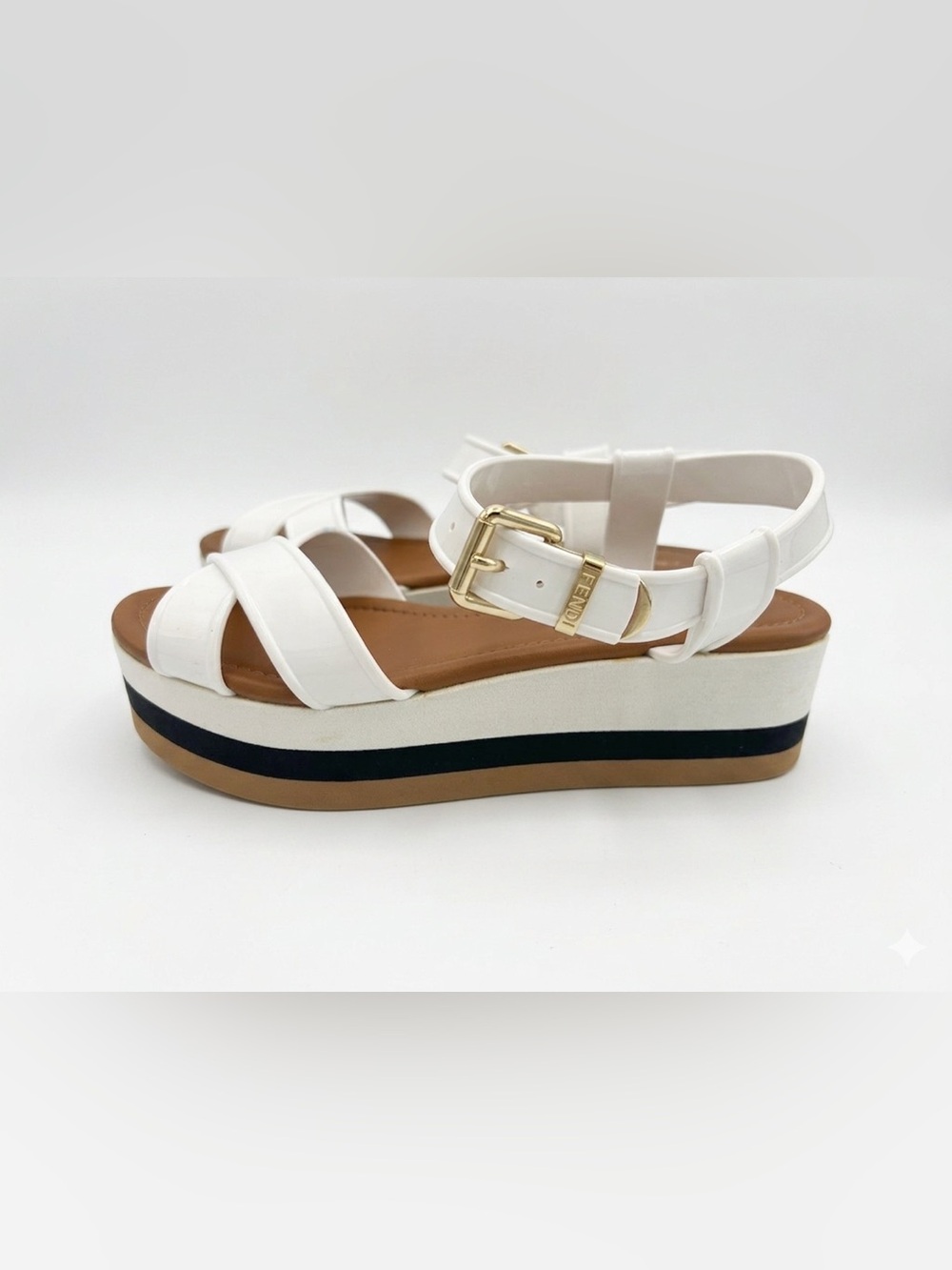 Fendi White Hydra Jelly Platform Sandals Size 39.5 (9.5)